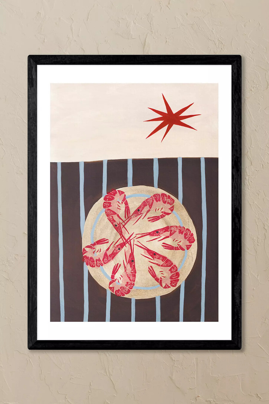 east end prints spicy gambas - stampa artistica da parete con cornice