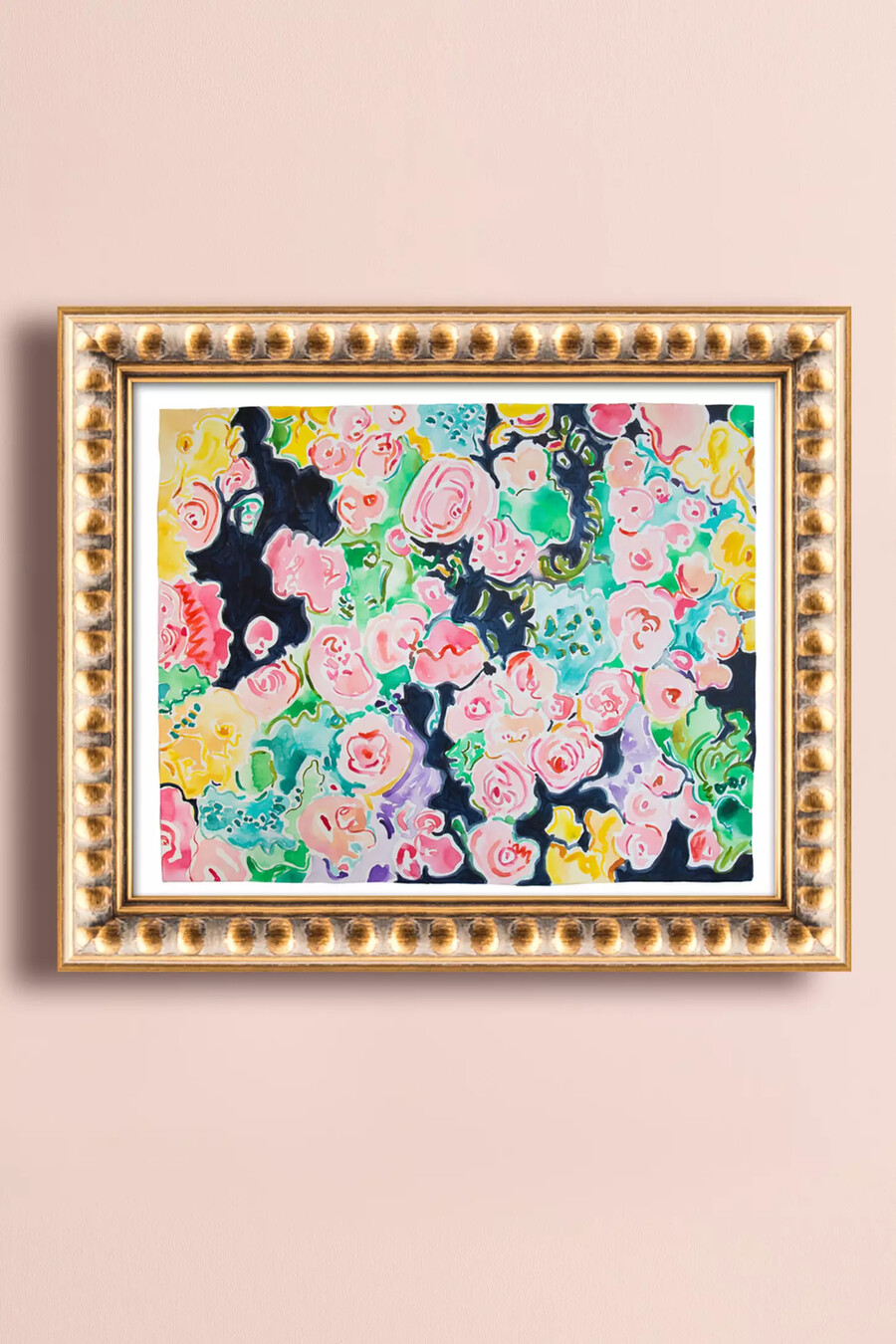 decorazione murale con coriandoli floreali