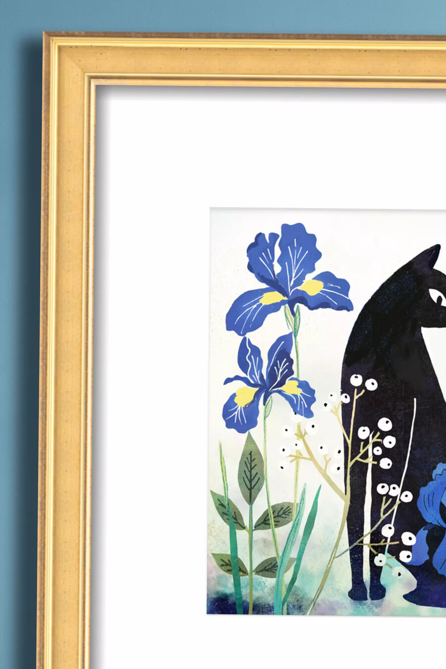 decorazione murale con gatto nero
