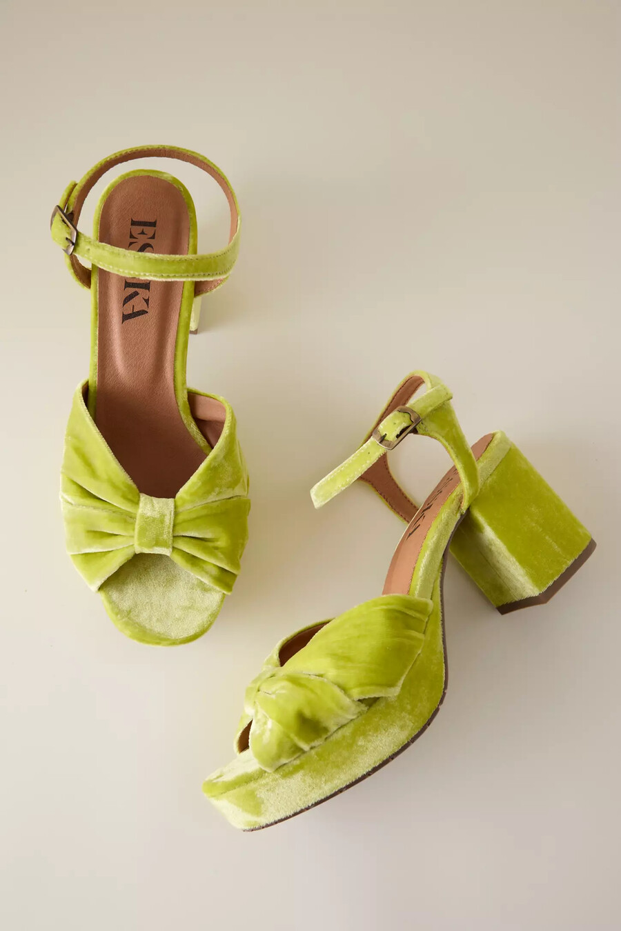 scarpe con plateau in velluto chilli di esska