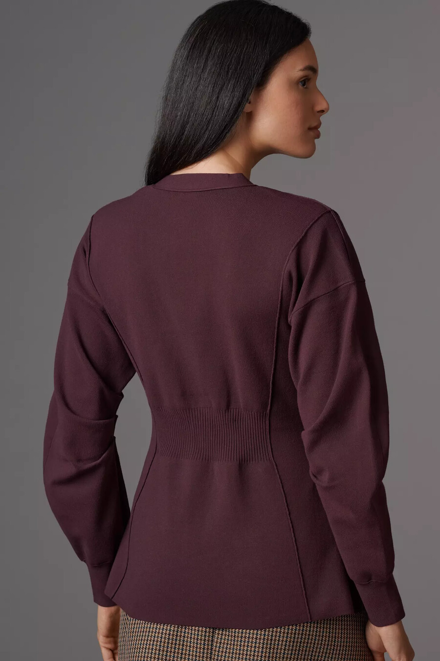 cardigan con maniche a sbuffo e vita alta maeve