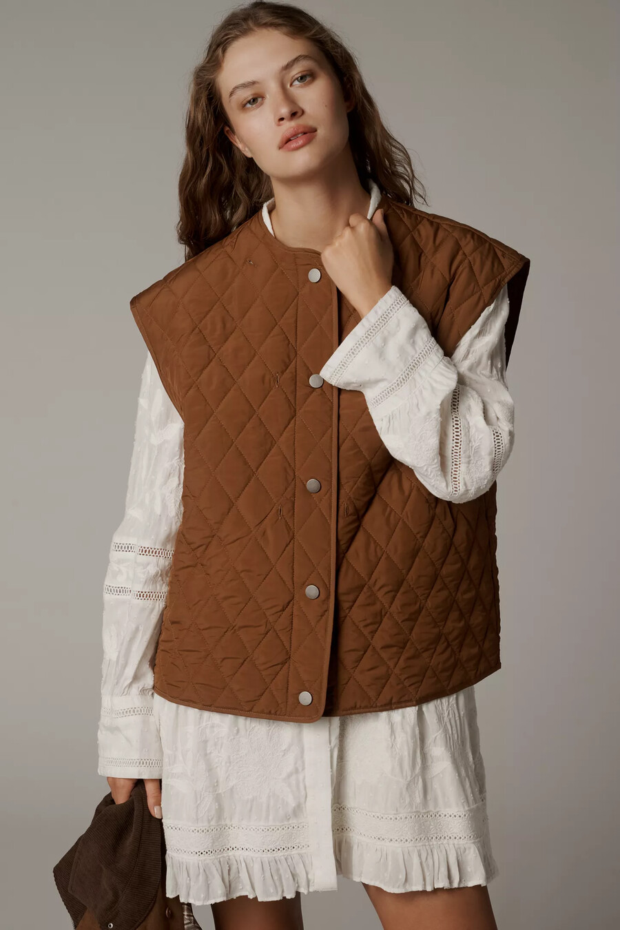 giacca twofer in finta pelle scamosciata di anthropologie