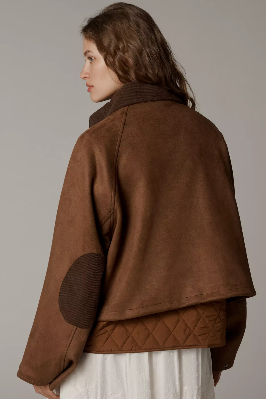 giacca twofer in finta pelle scamosciata di anthropologie