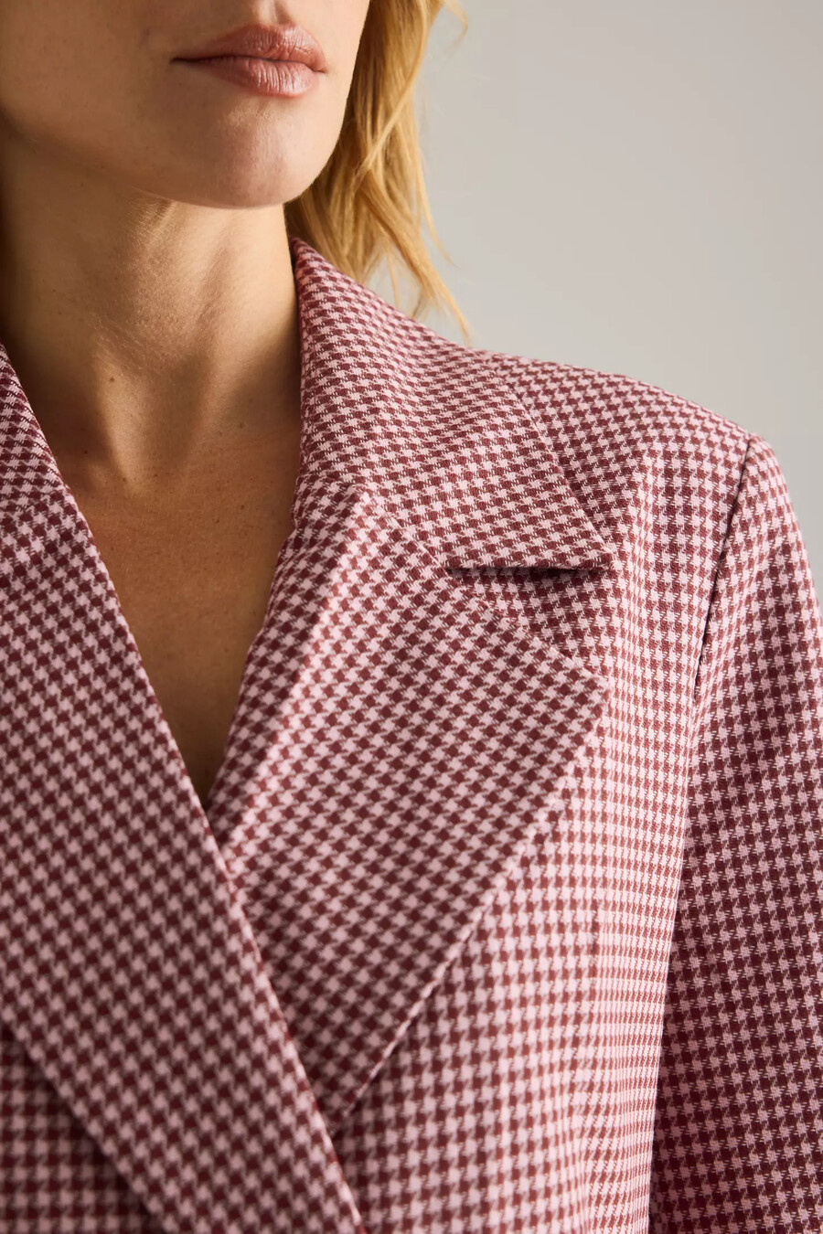 blazer maeve con polsini in pelliccia sintetica pied de poule