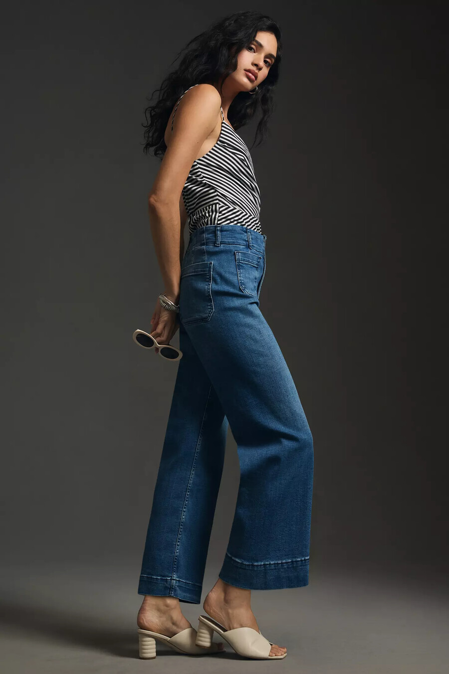 jeans colette denim cropped a gamba larga di maeve
