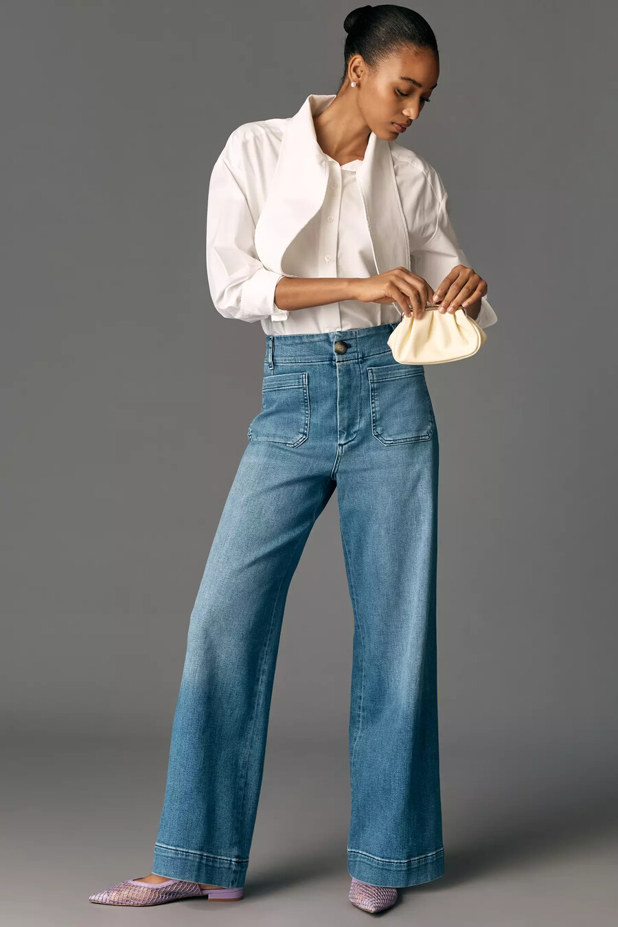 jeans colette a gamba larga e lunghezza intera di maeve edizione tascabile ricamata