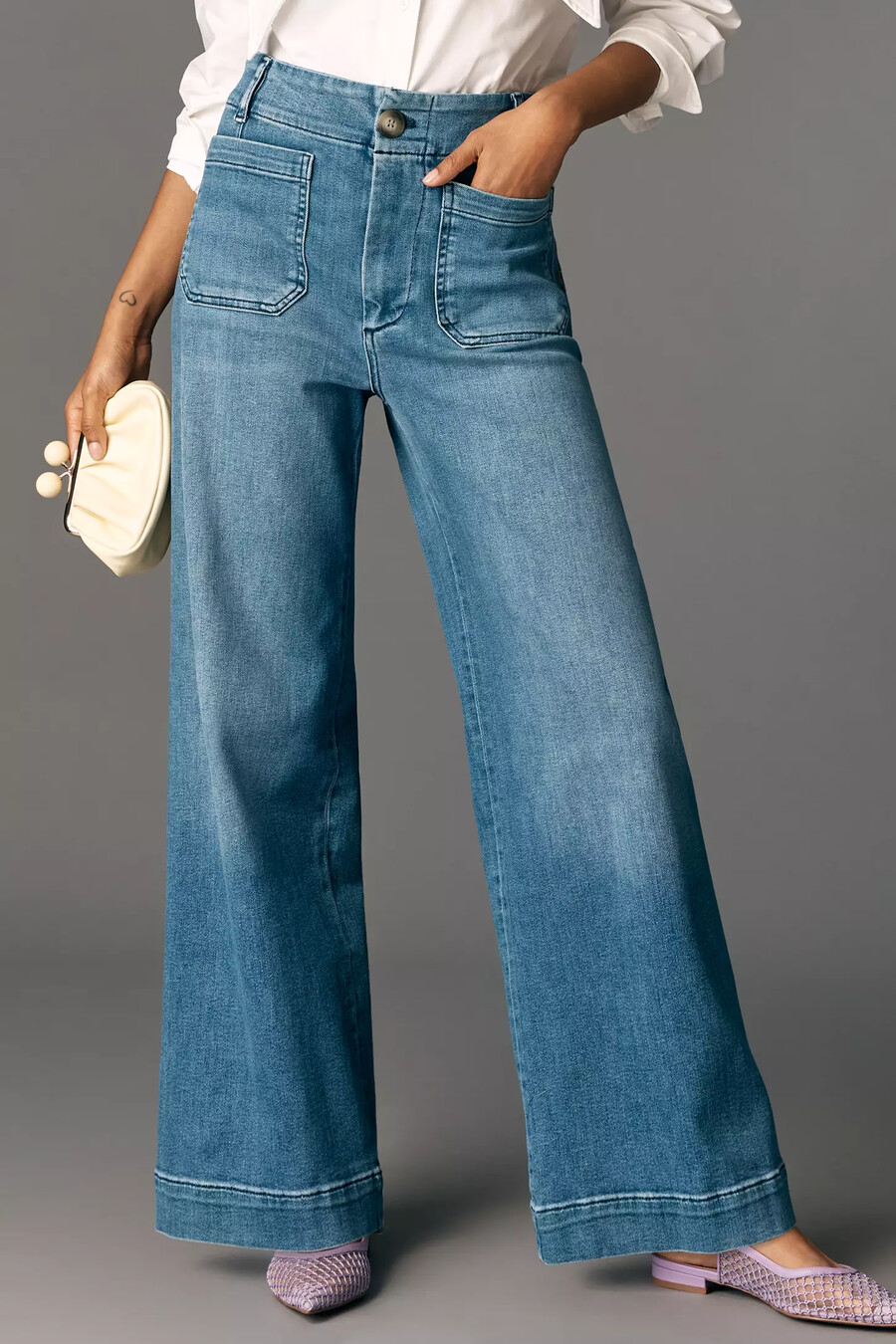 jeans colette a gamba larga e lunghezza intera di maeve edizione tascabile ricamata