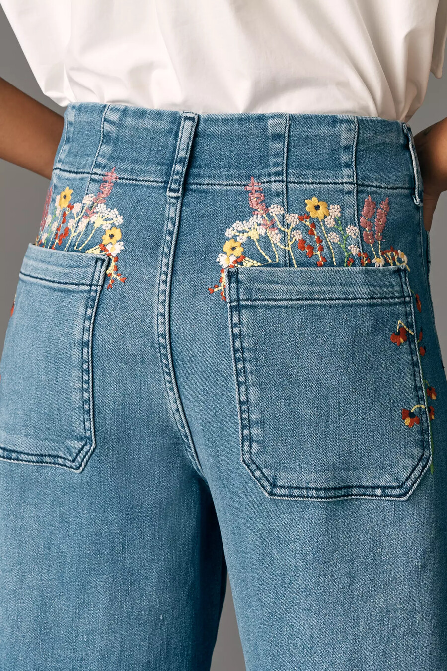 jeans colette a gamba larga e lunghezza intera di maeve edizione tascabile ricamata