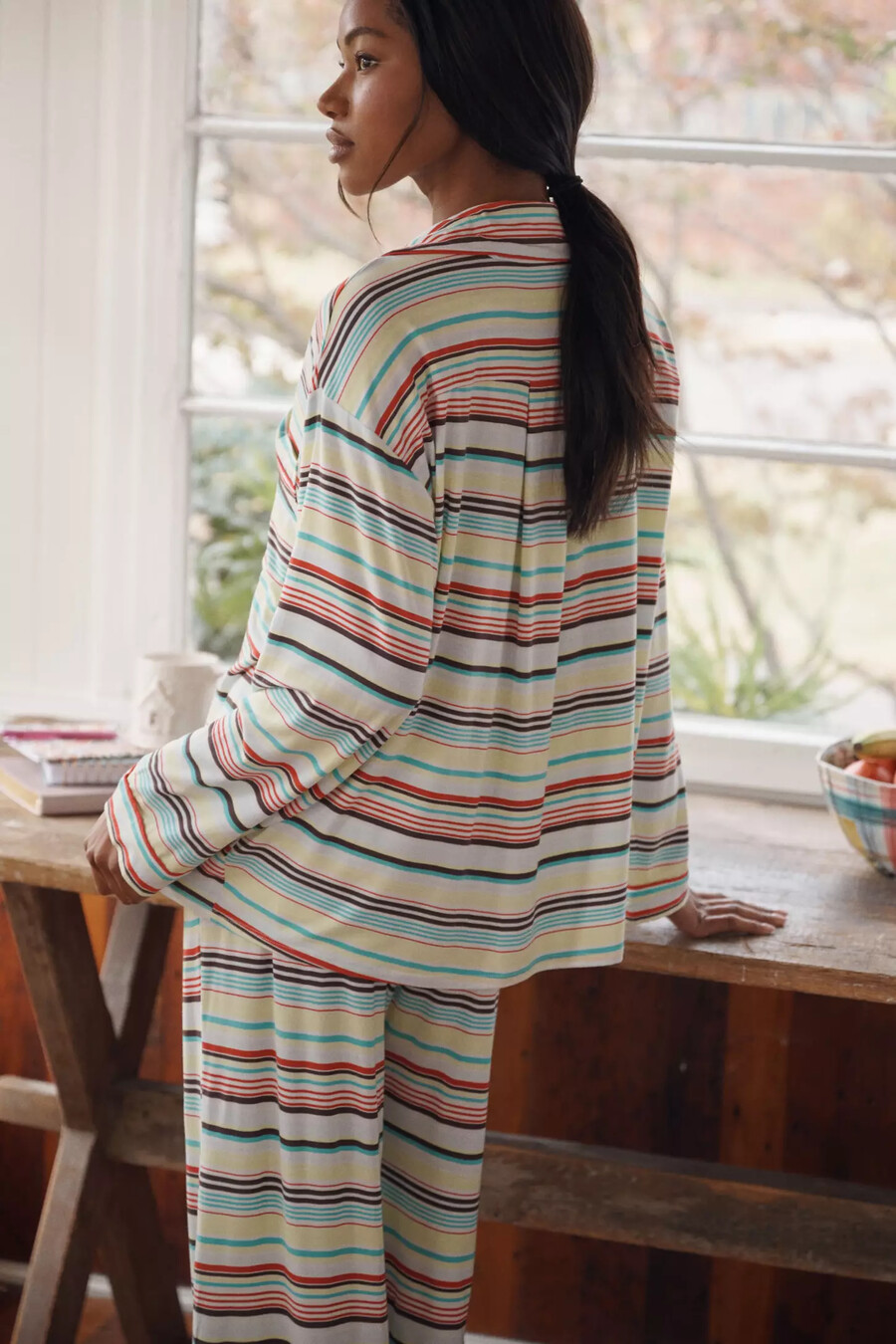 camicia da pigiama a maniche lunghe con bordino briar