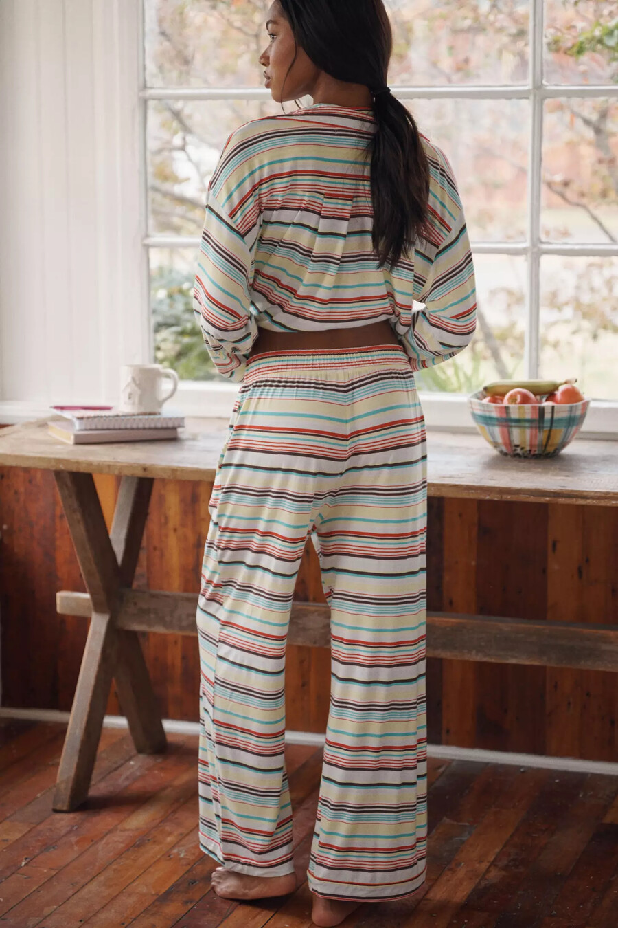 pantaloni del pigiama con bordino in radica