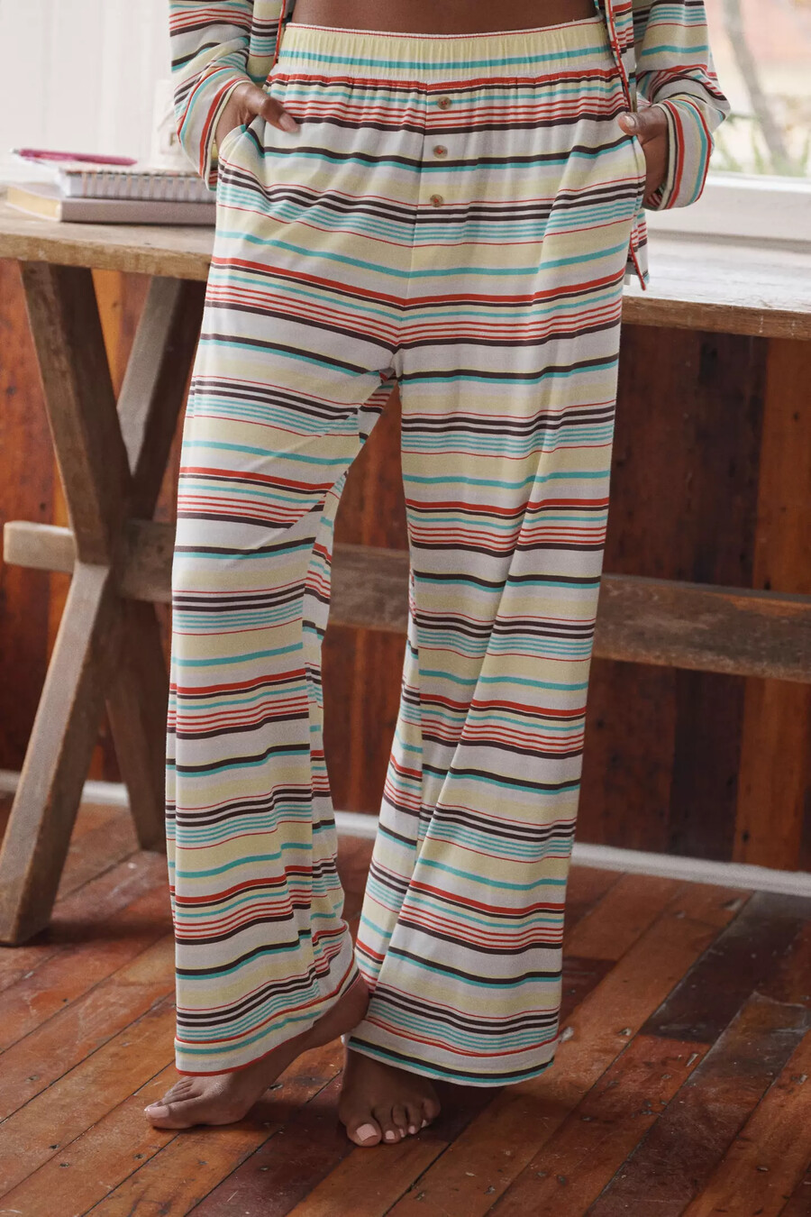 pantaloni del pigiama con bordino in radica