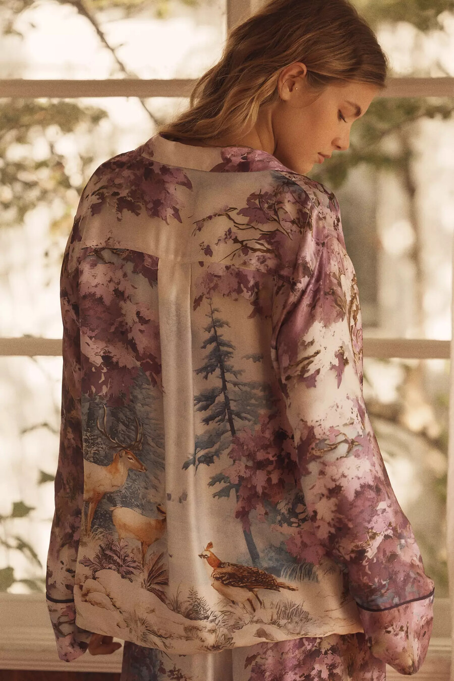 camicia da pigiama oversize con bottoni sul davanti di anthropologie