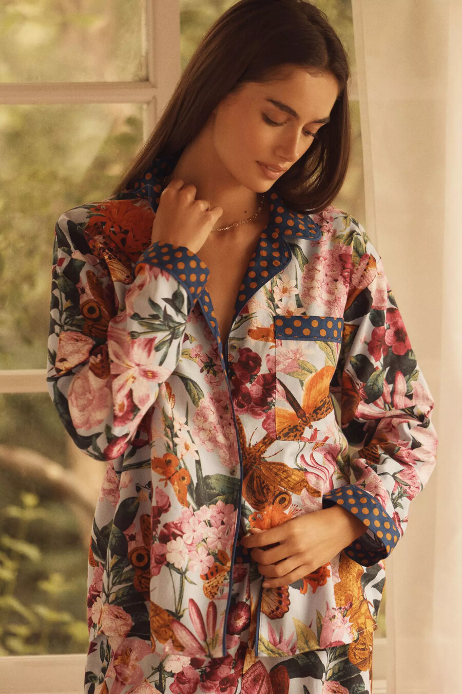 camicia da pigiama in flanella a maniche lunghe lyrebird