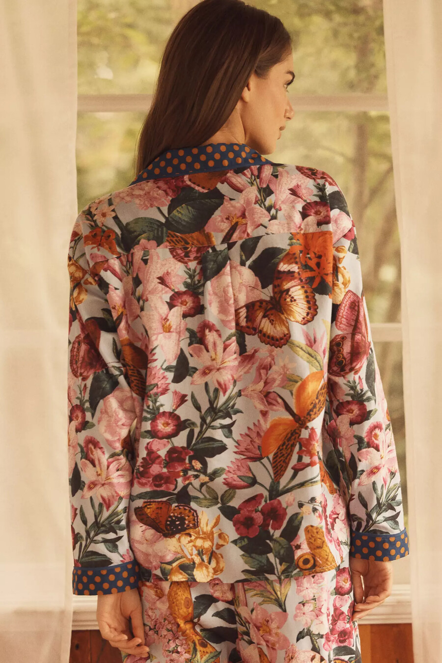 camicia da pigiama in flanella a maniche lunghe lyrebird