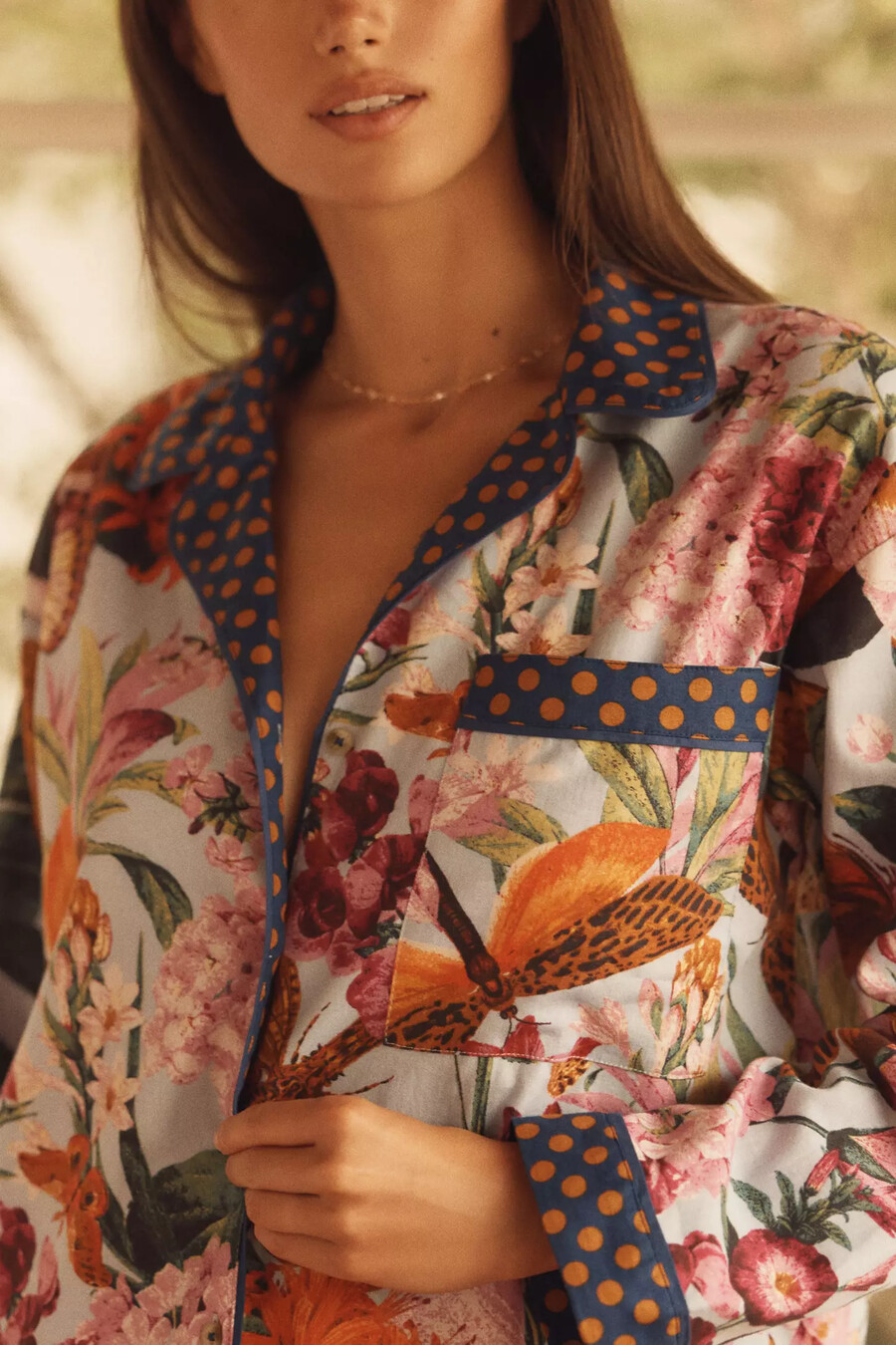 camicia da pigiama in flanella a maniche lunghe lyrebird