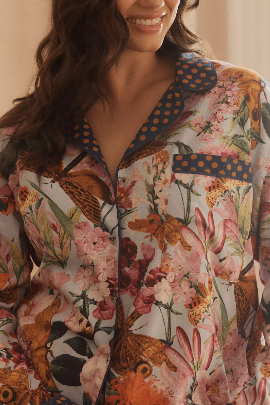 camicia da pigiama in flanella a maniche lunghe lyrebird