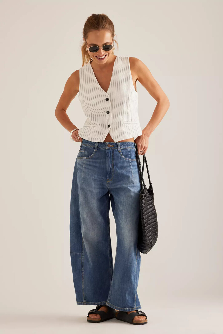 jeans kenna mid-rise heritage barrel di pilcro