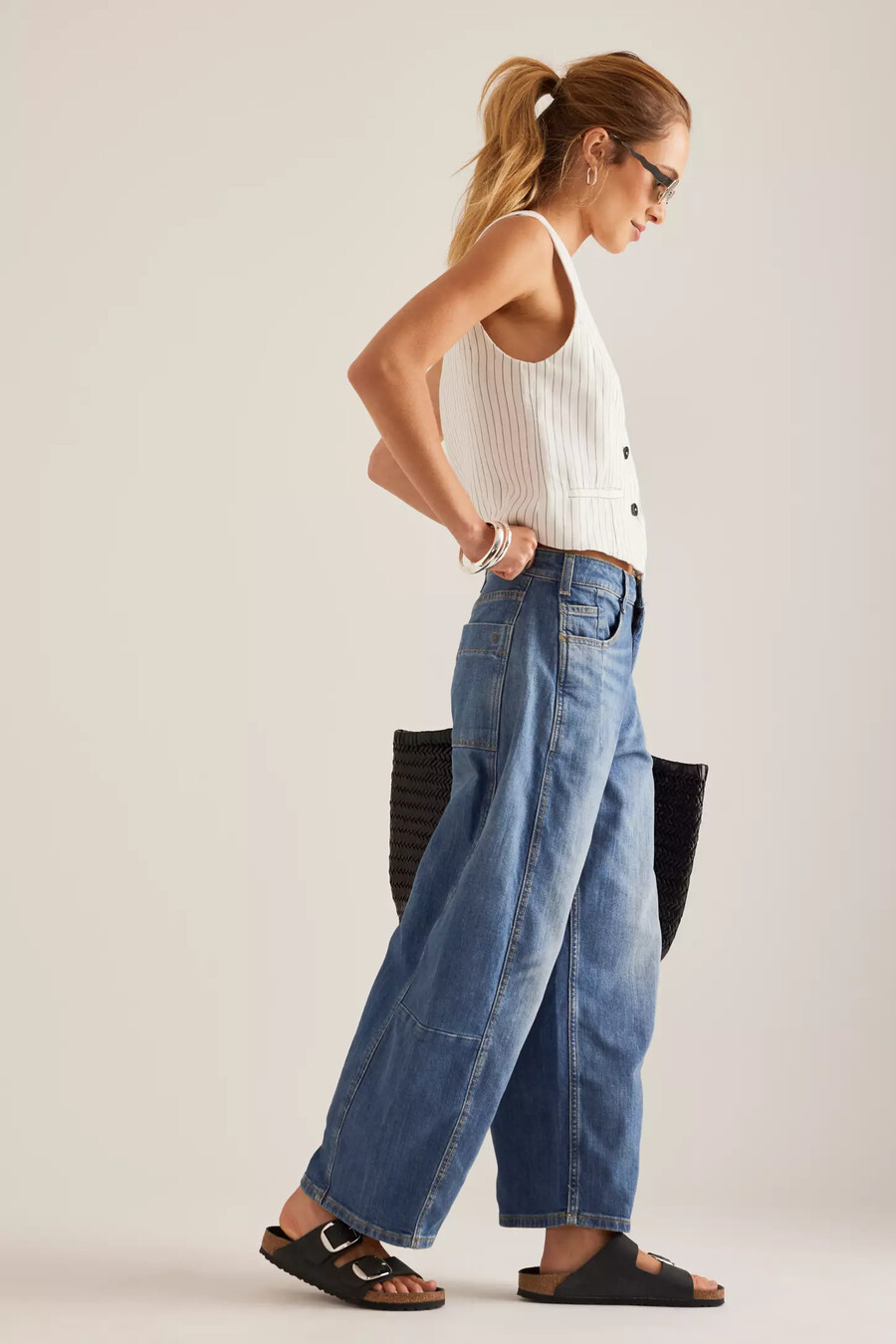 jeans kenna mid-rise heritage barrel di pilcro