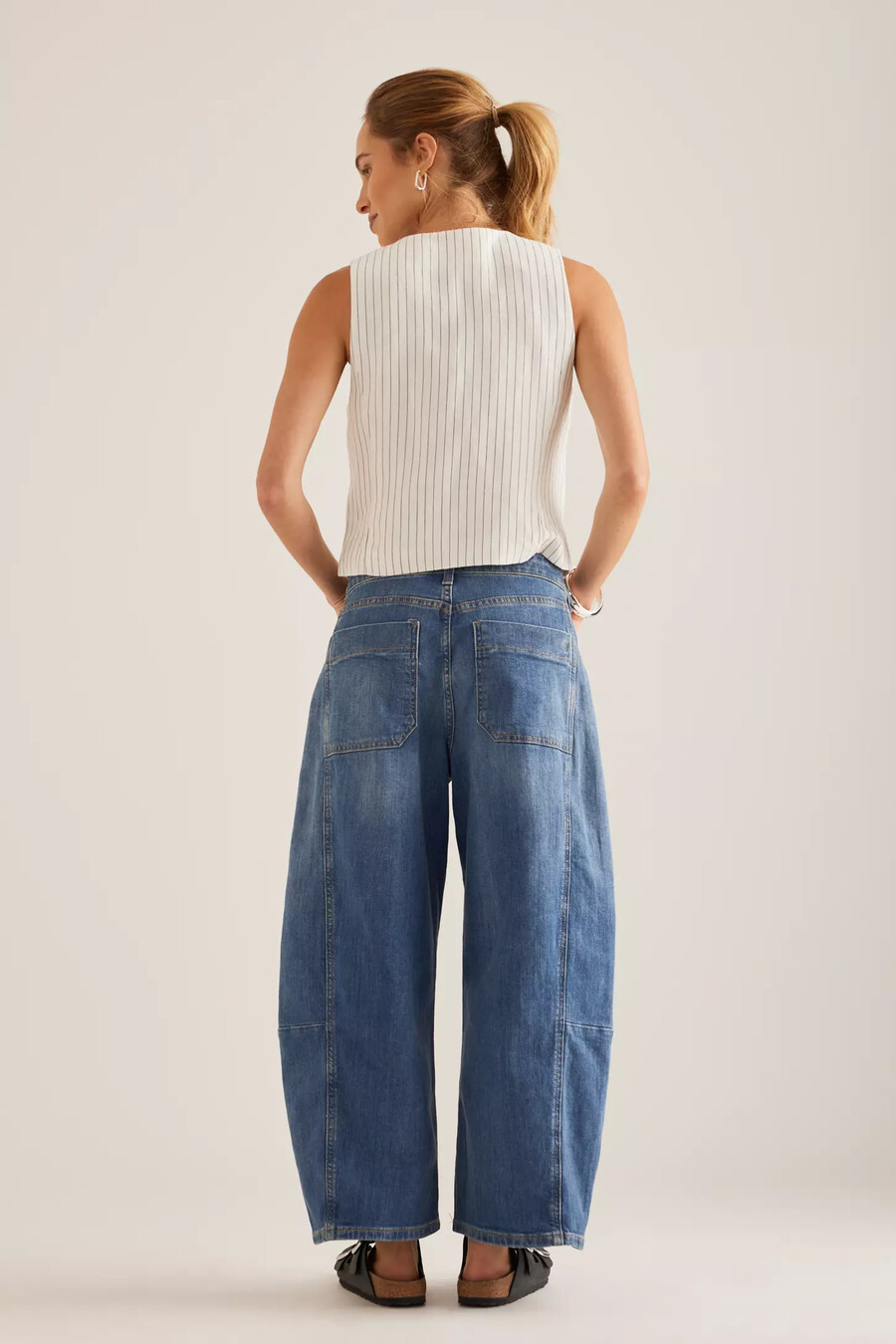 jeans kenna mid-rise heritage barrel di pilcro