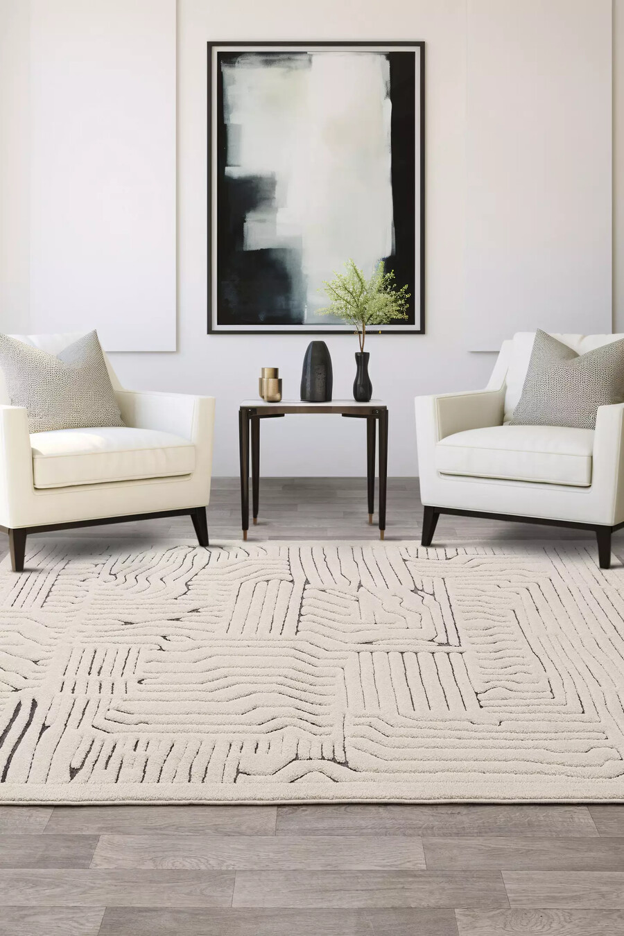 tappeto valley ivory charcoal route