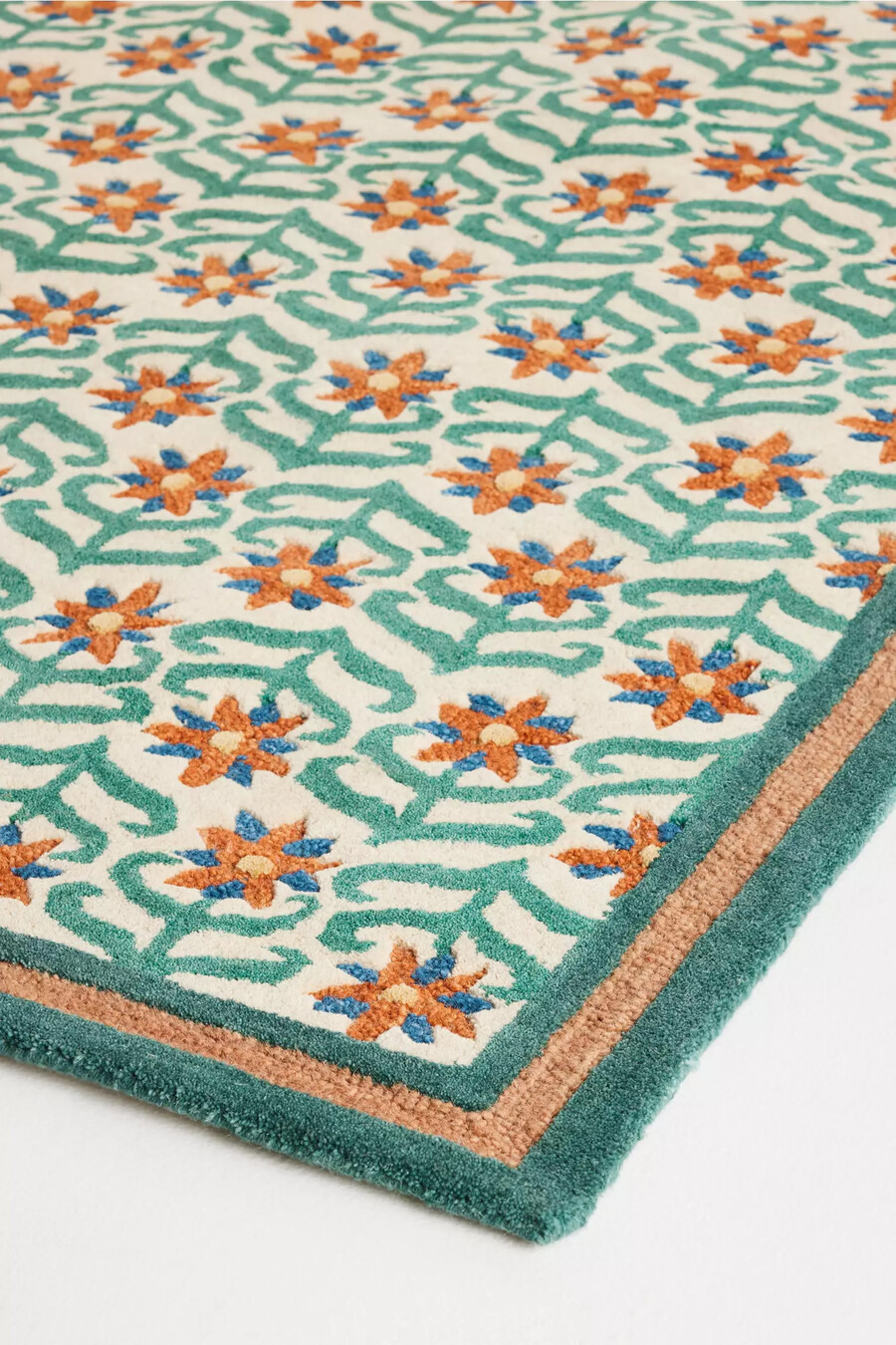 tappeto floreale in lana tuftata printed goods