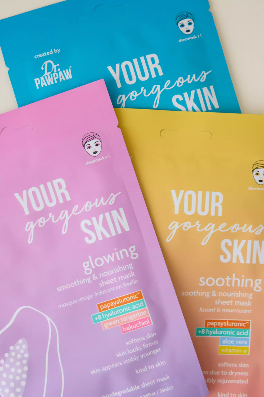 set regalo maschera in tessuto glowing beauty del dr. paw paw