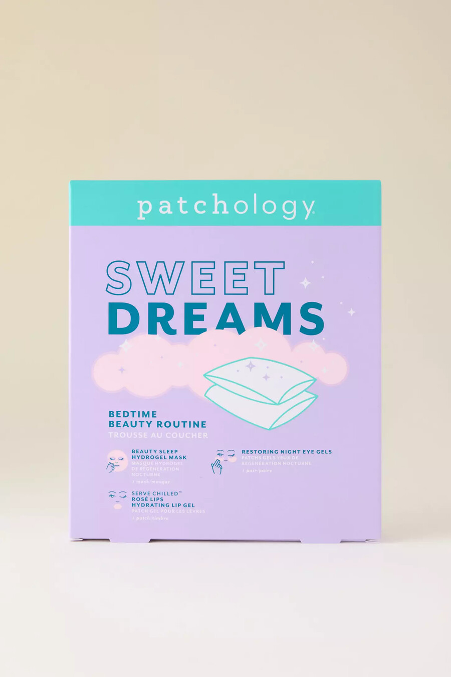 set per la cura della pelle patchology sweet dreams bedtime beauty routine