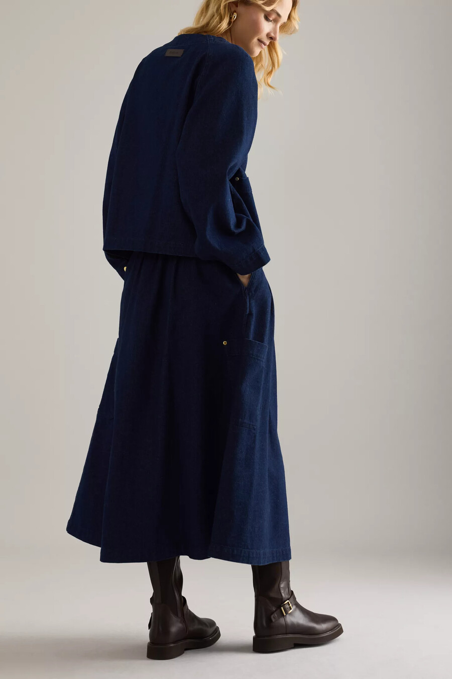 gonna midi in denim saima di barbour