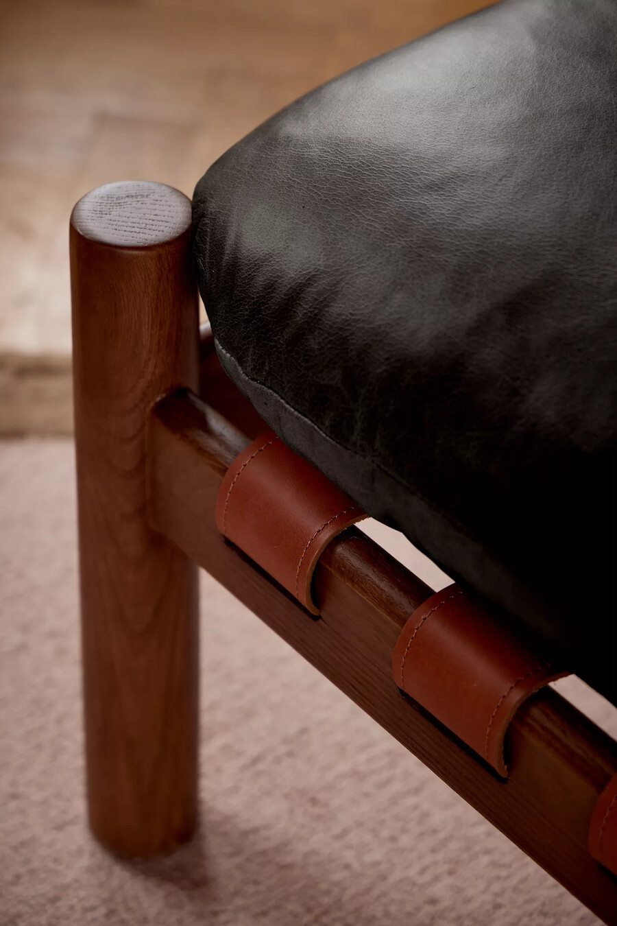 pouf in pelle inez