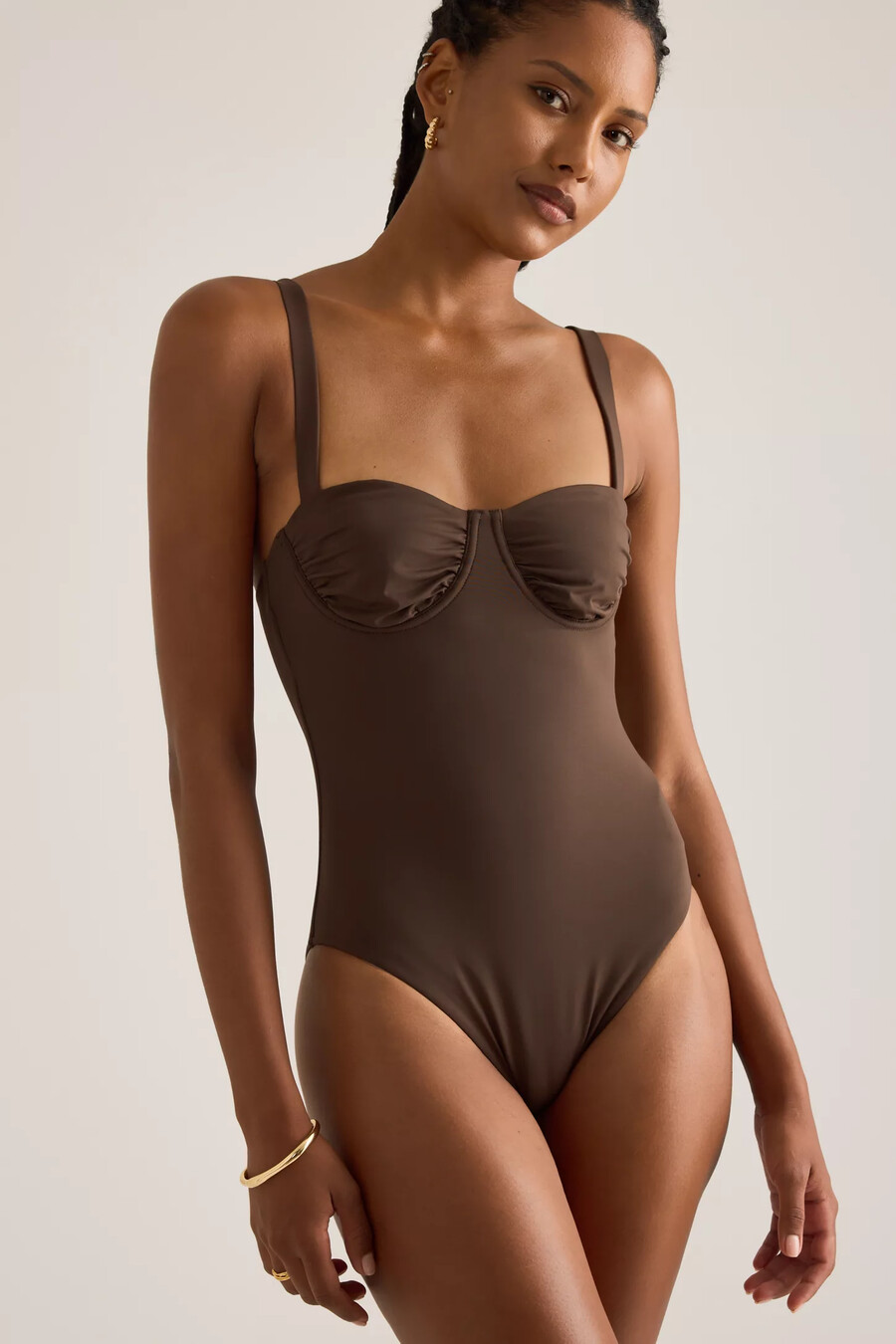 costume da bagno intero con ferretto e arricciature seafolly collective