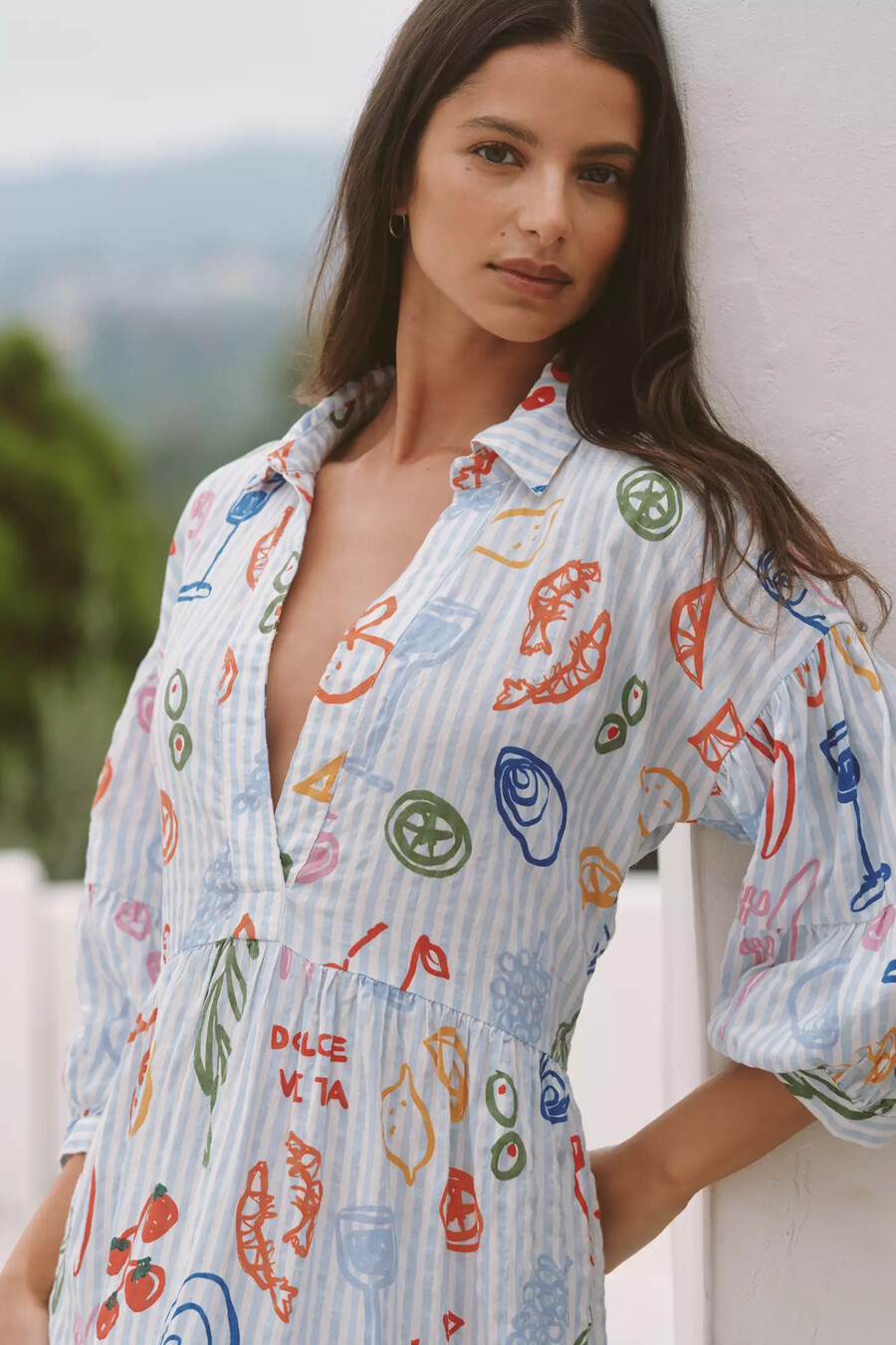 abito camicia a strati stampato carolita edizione jordan nickson