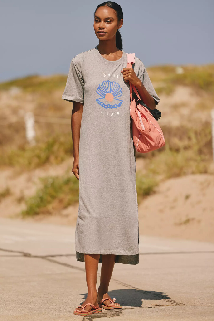 abito midi in cotone con scollo rotondo jordan nickson x celandine