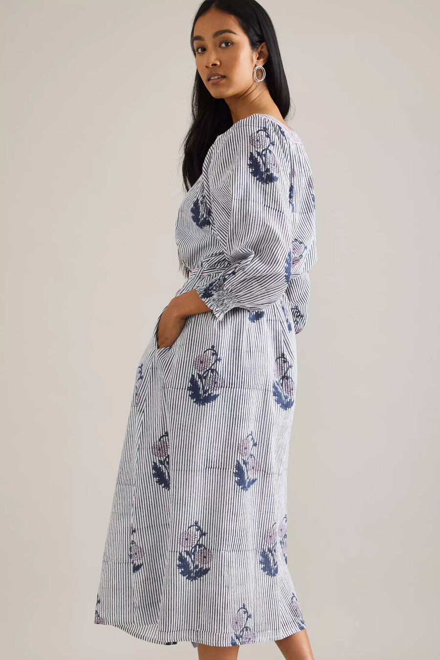 abito midi dilli grey jasmine con cintura e bottoni sul davanti