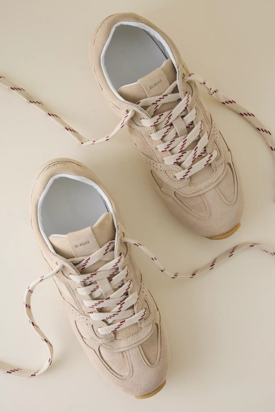 sneakers in pelle scamosciata color crema alohas tb.56