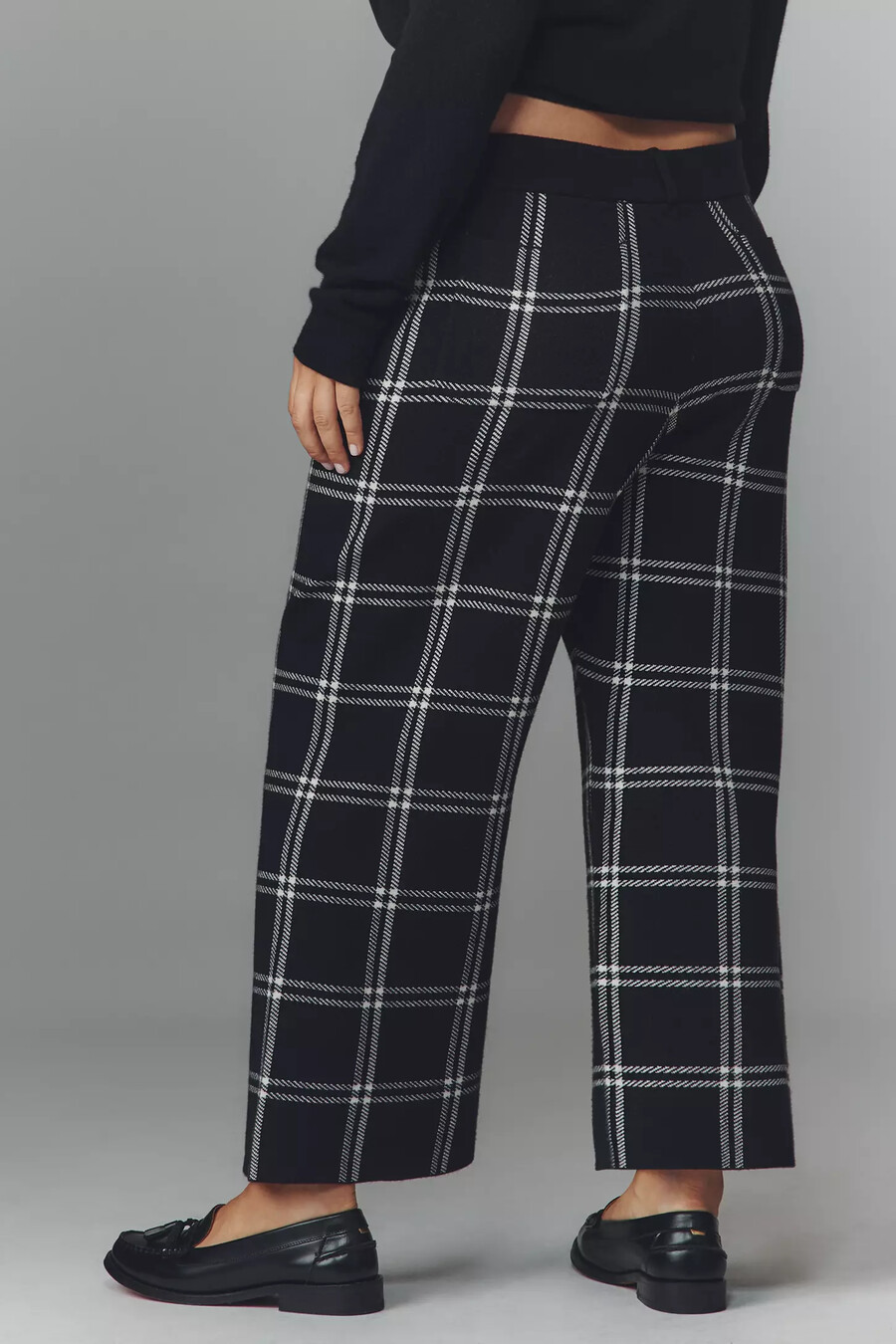 pantaloni a gamba larga e vita alta in maglia colette di maeve
