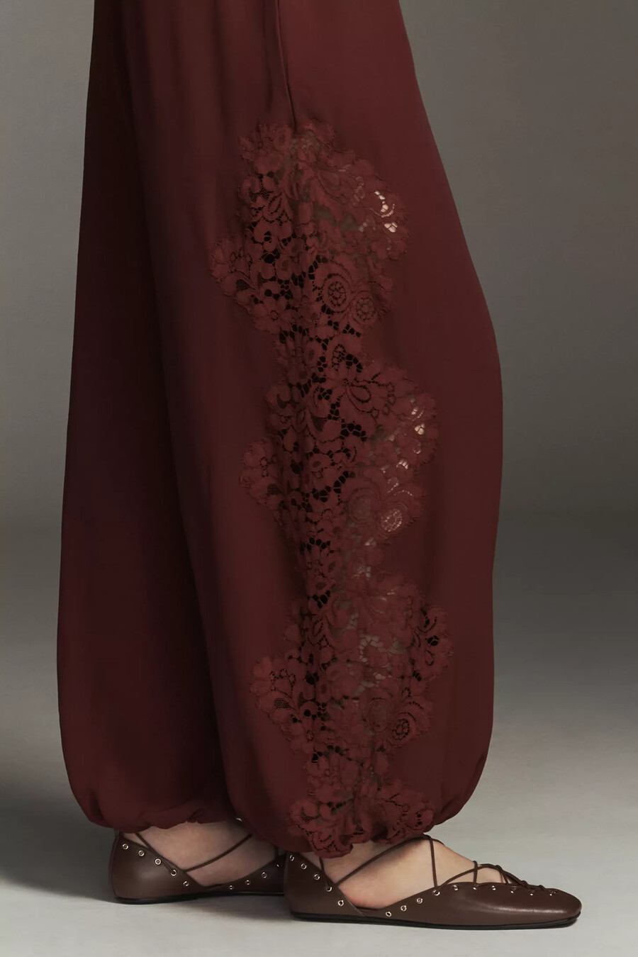pantaloni a palloncino in pizzo imogen bl-nk