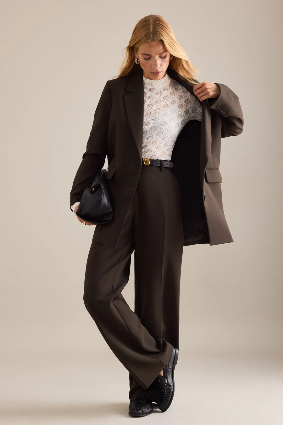 pantaloni a gamba larga a vita media rita selezionati