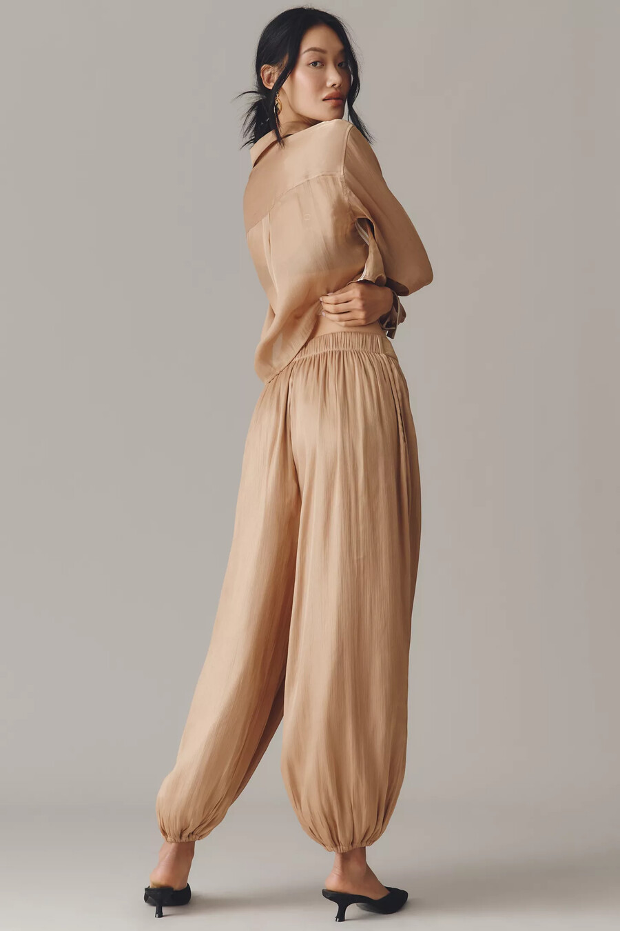 pantaloni a palloncino lucidi maeve