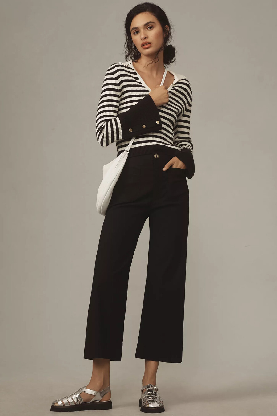 pantaloni colette cropped a gamba larga di maeve