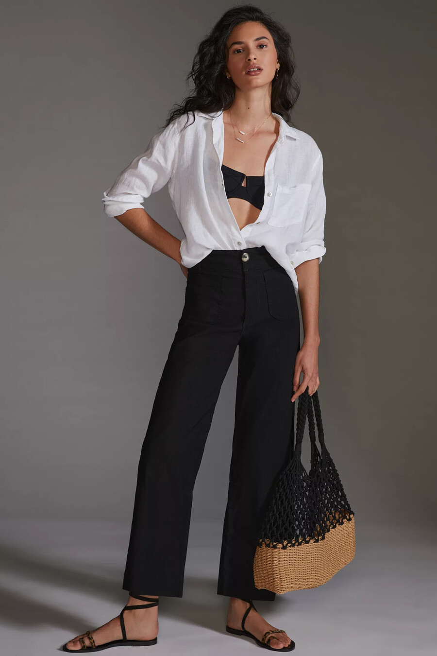 pantaloni colette cropped a gamba larga di maeve