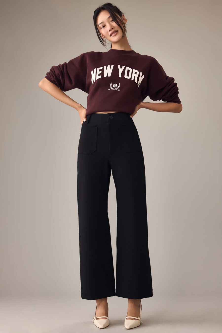 pantaloni colette cropped wide-leg di maeve ponte edition