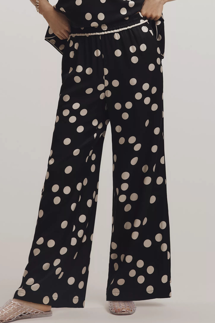 pantaloni maeve a gamba larga stampati a vita bassa