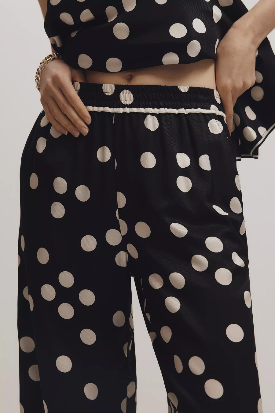 pantaloni maeve a gamba larga stampati a vita bassa