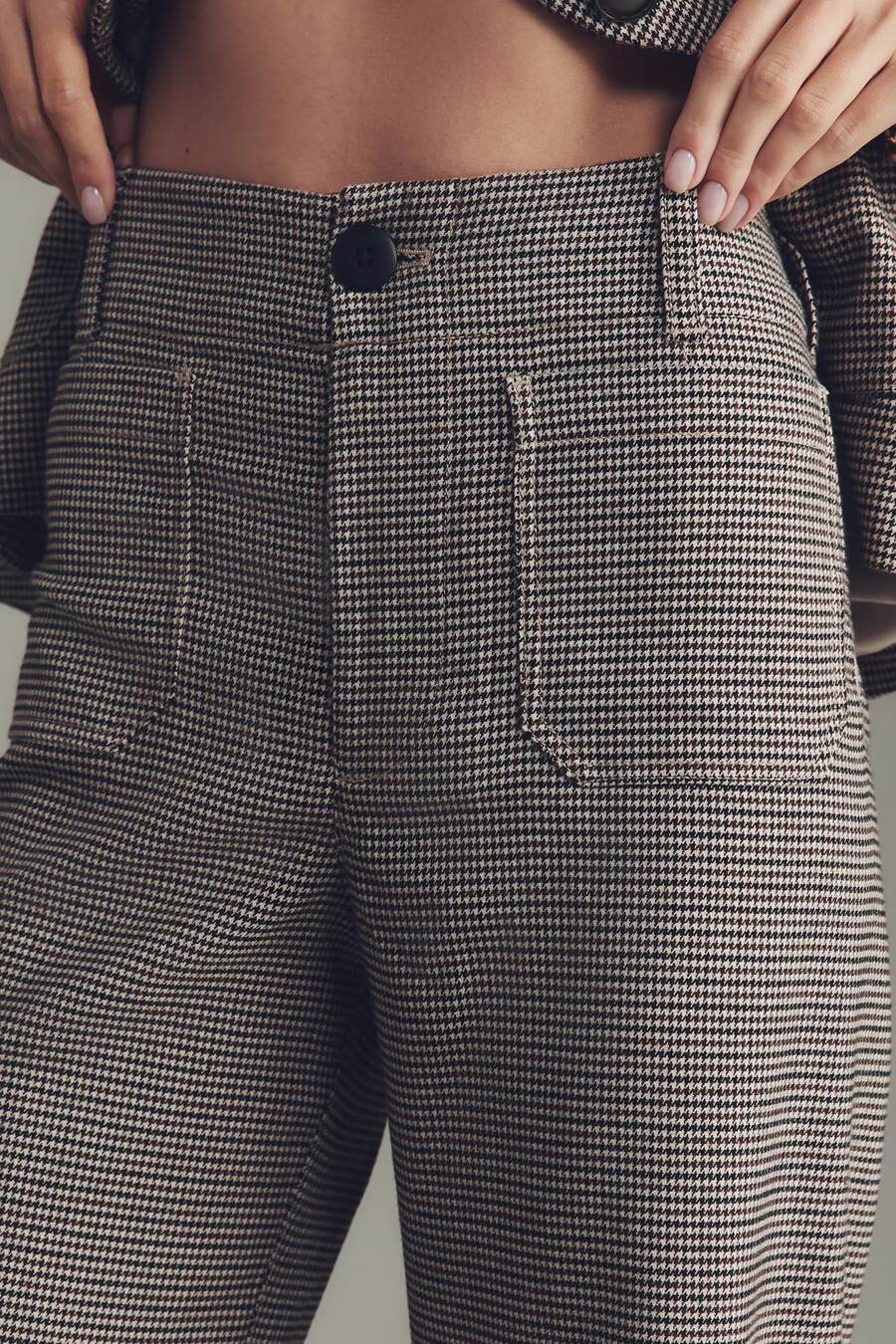 pantaloni a gamba larga colette houndstooth crop di maeve