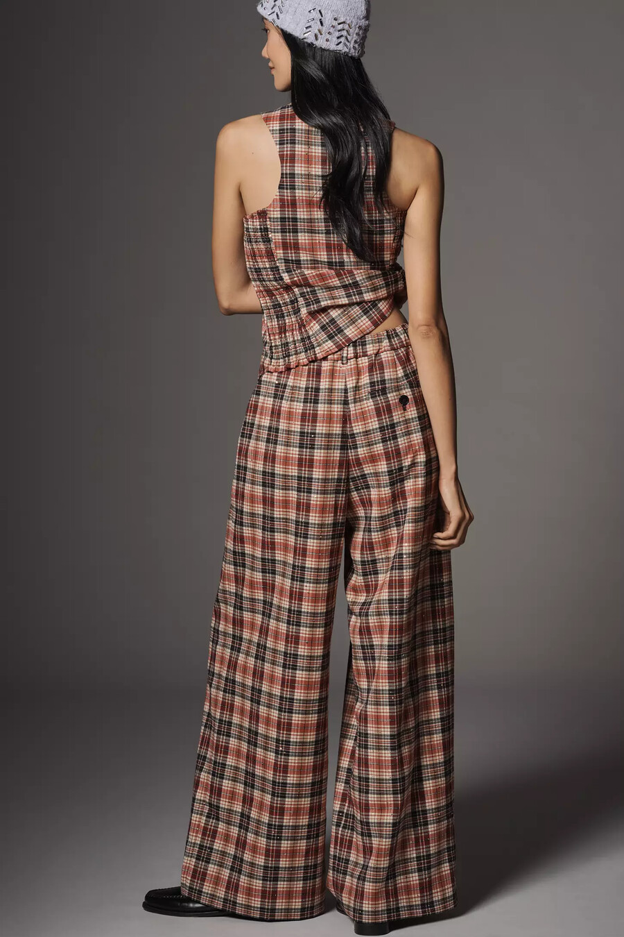 pantaloni a gamba larga con pieghe avery sparkle di maeve