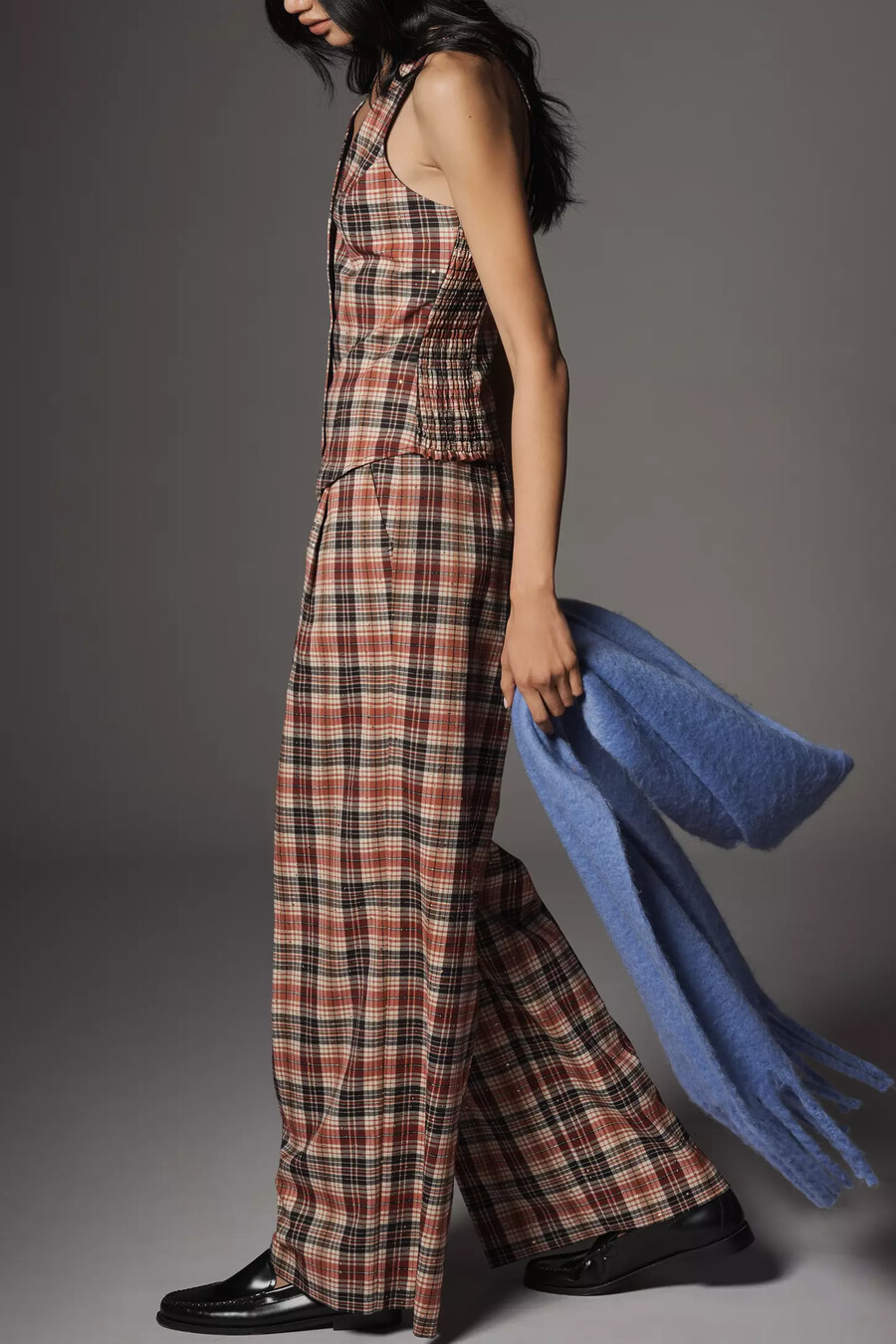 pantaloni a gamba larga con pieghe avery sparkle di maeve