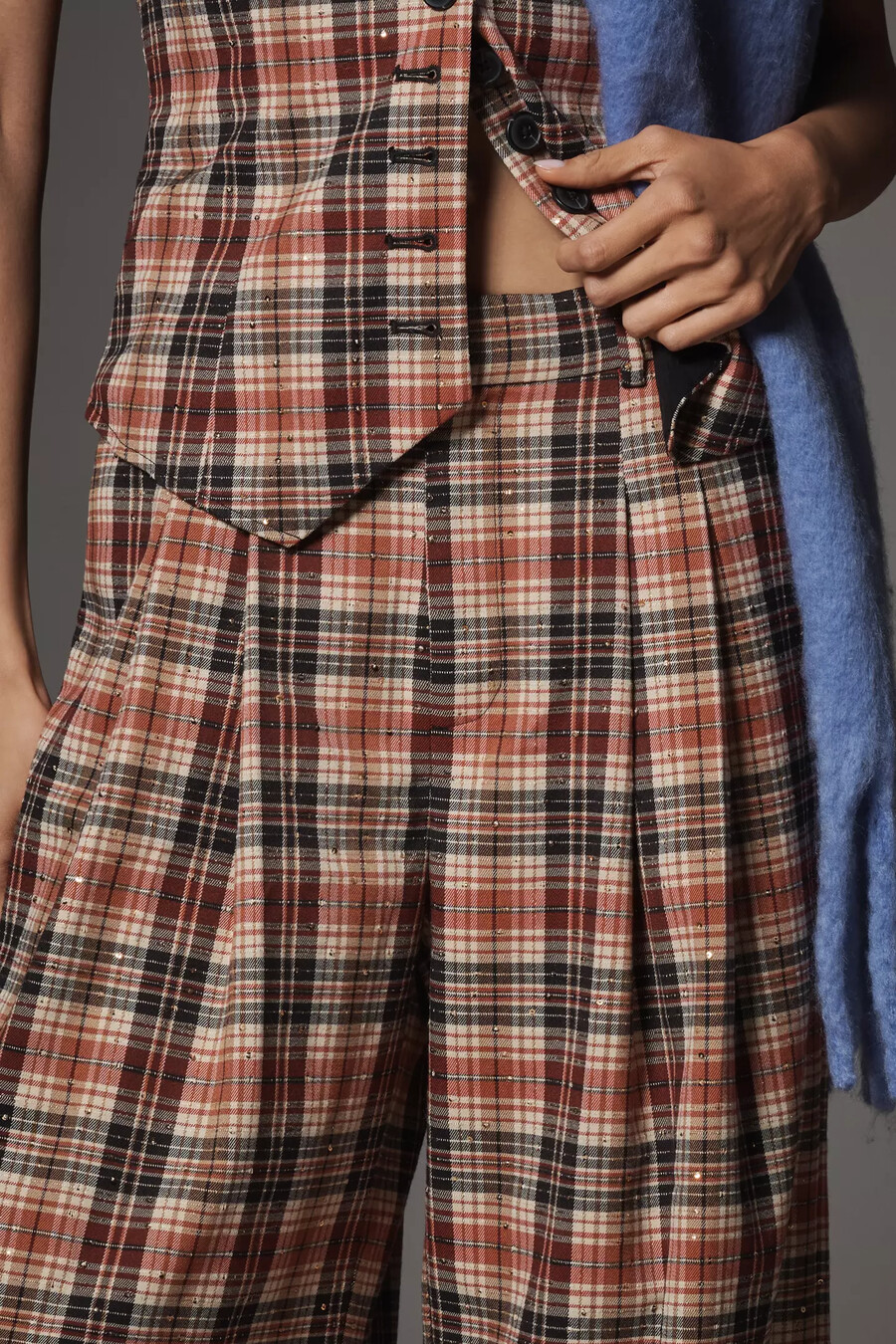 pantaloni a gamba larga con pieghe avery sparkle di maeve