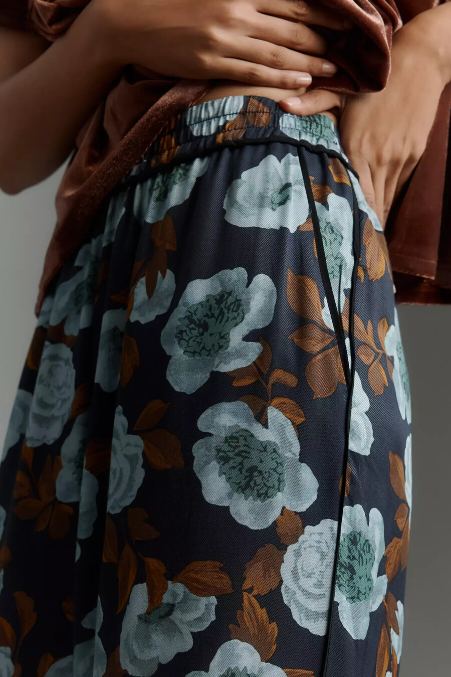 pantaloni larghi stampati brooklin di maeve