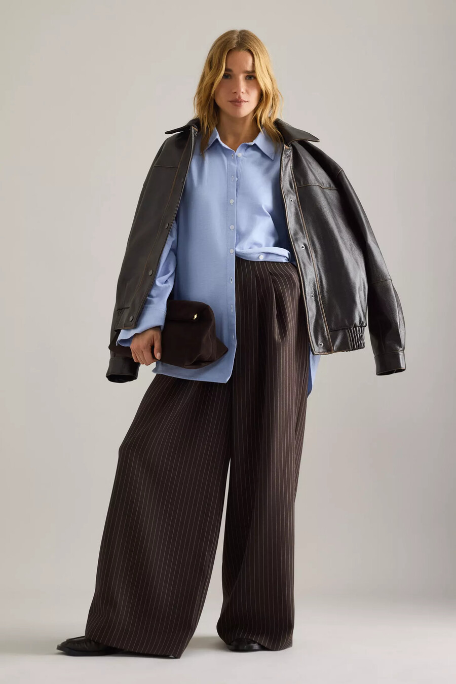 pantaloni plissettati avery di maeve edizione gessata