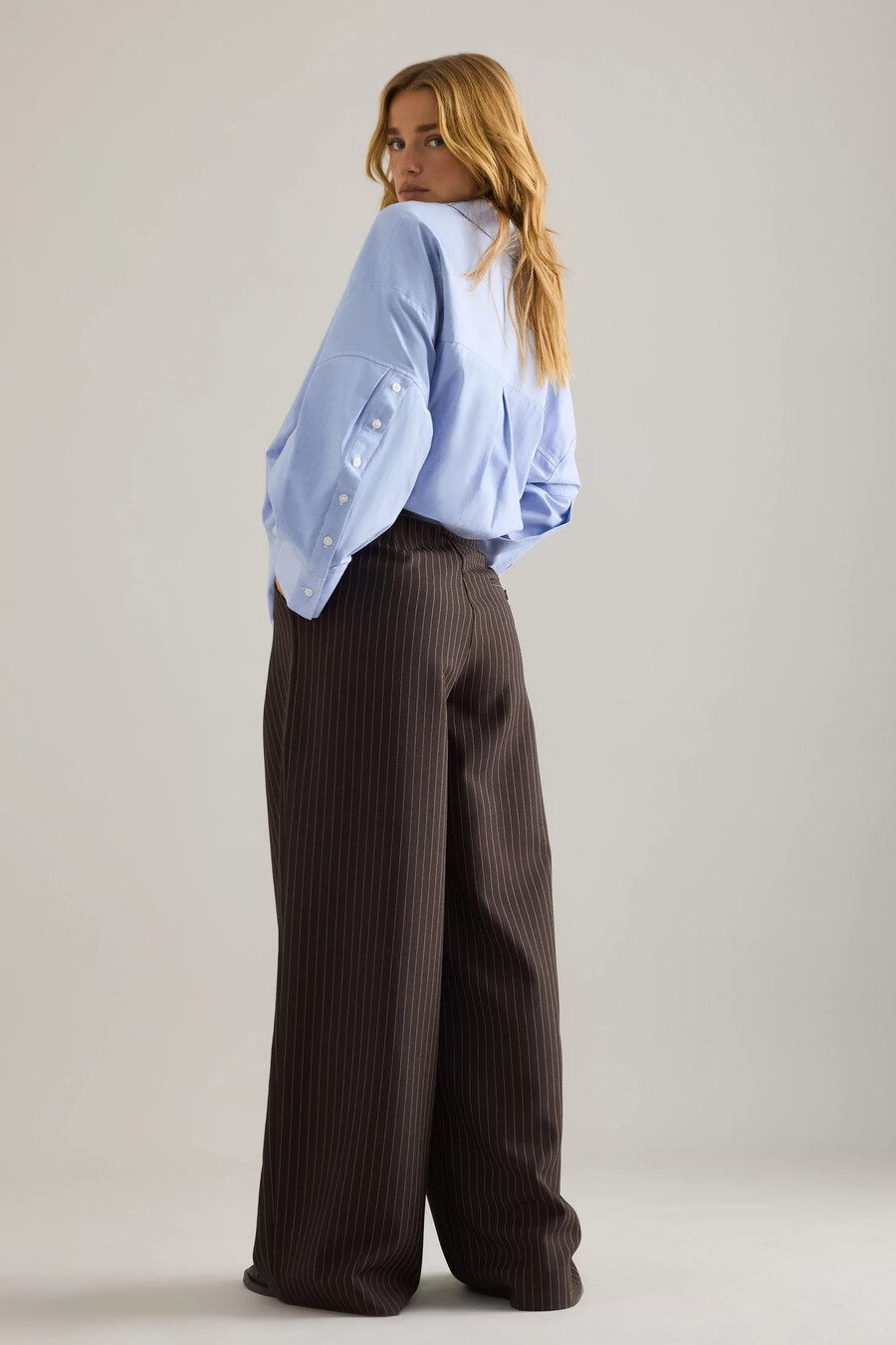 pantaloni plissettati avery di maeve edizione gessata